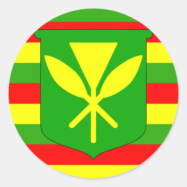 Kanaka Maoli Flag Runder Aufkleber (Vorderseite)