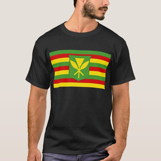 Kanaka Maoli Flagge T-Shirt (Vorderseite)