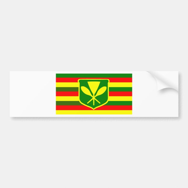 Kanaka Maoli - gebürtige hawaiische Flagge Autoaufkleber (Vorne)