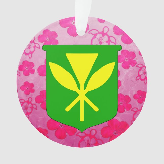 Kanaka Maoli rosa Honu Ornament (Vorderseite)