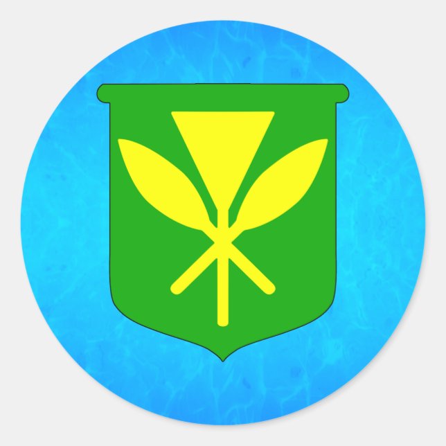 Kanaka Maoli Runder Aufkleber (Vorderseite)
