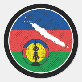 Kanakische Flagge, Neukaledonien, Symbol Kanaky Runder Aufkleber