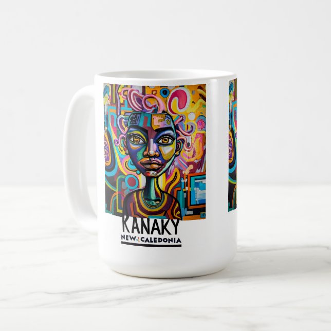 Kanaky street Art, Neukaledonien, Stadtkunst Kaffeetasse (Vorderseite Links)