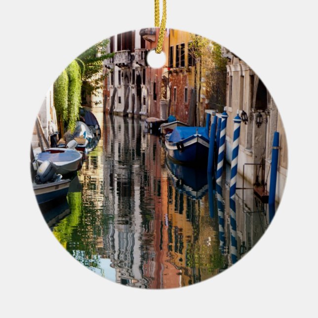 Kanal am Morgen Keramikornament (Vorne)