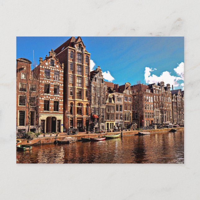 Kanal Amsterdam, Altstadt Postkarte (Vorderseite)
