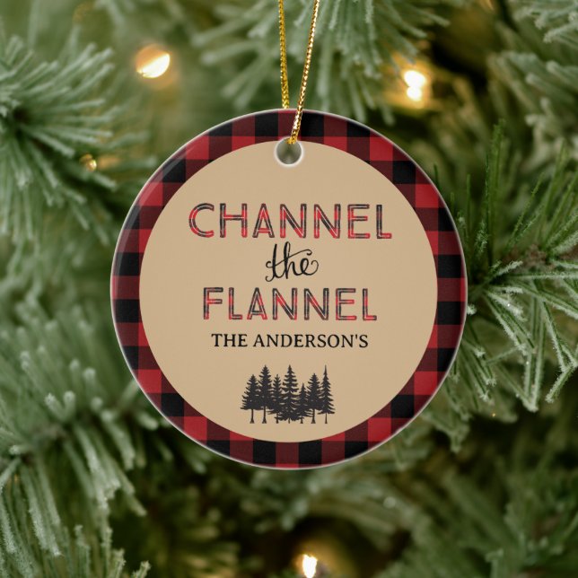 Kanal Das Flannel Weihnachtsgeschmuck Foto Keramik Ornament (Baum)