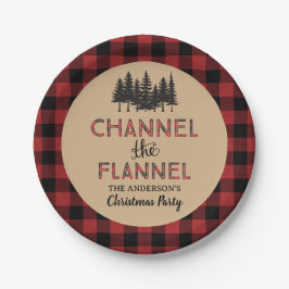 Kanal Das Weihnachtsdekor des Flannel Party Pappteller