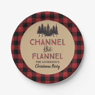 Kanal Das Weihnachtsdekor des Flannel Party Pappteller