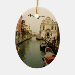 Kanal der Venedig-Weihnachtsbaum-Verzierung Keramikornament