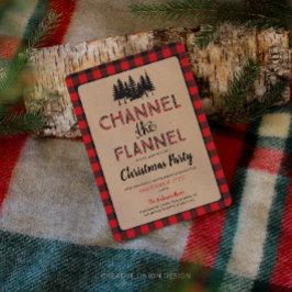 Kanal Die Flannel Weihnachtsfeiertage Party Einlad Einladung