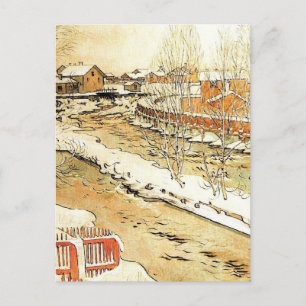 Kanal im Schnee Postkarte