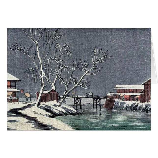 Kanal im Schnee Ukiyoe (Vorderseite (Horizontal))