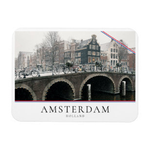 Kanal in Amsterdam im Winter Magnet