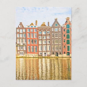 Kanal in Amsterdam Postkarte
