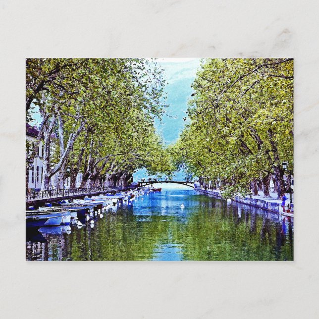 Kanal in Annecy Frankreich Postkarte (Vorderseite)