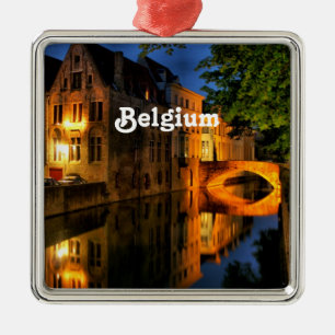 Kanal in Belgien Silbernes Ornament