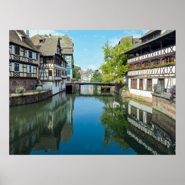 Kanal in Straßburg Frankreich Poster (Vorne)