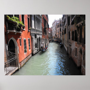 Kanal in Venedig in Italien Poster
