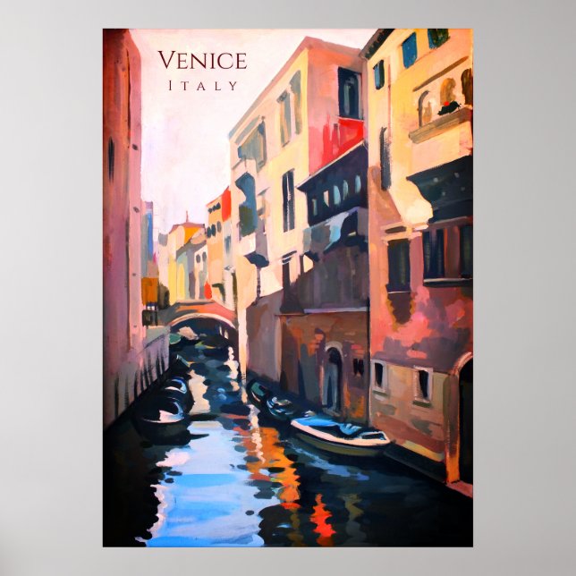 Kanal in Venedig Italien Poster (Vorne)