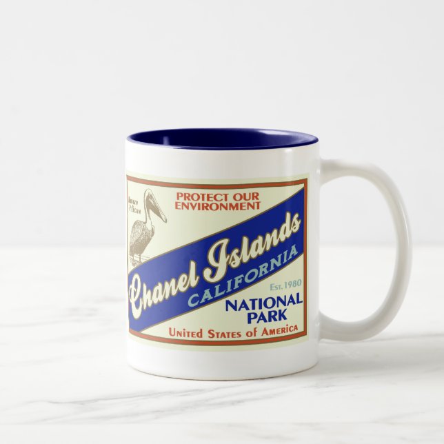 Kanal-Insel-Nationalpark-Tasse Zweifarbige Tasse (Rechts)