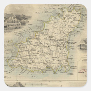 Kanal-Inseln Quadratischer Aufkleber