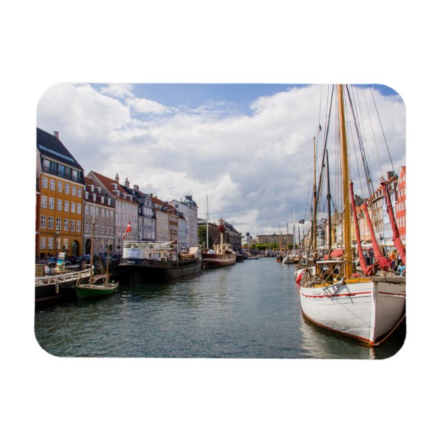 Kanal mit Booten | Kopenhagen Magnet (Horizontal)