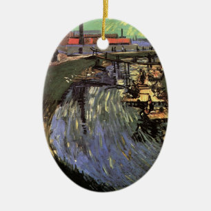Kanal mit Frauen beim Waschen von Vincent van Gogh Keramik Ornament