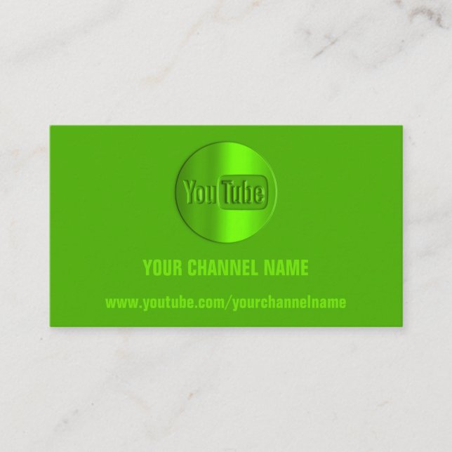 KANAL NAME YOU TUBER LOGO QR CODE GREEN LEMON VISITENKARTE (Vorderseite)