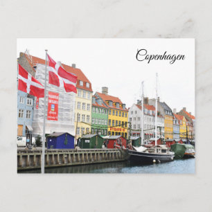 Kanal Nyhavn in Kopenhagen, Danmark Postkarte