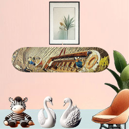 Kanal Segelschiff Pathway Landschaft. Abstrakter K Skateboard