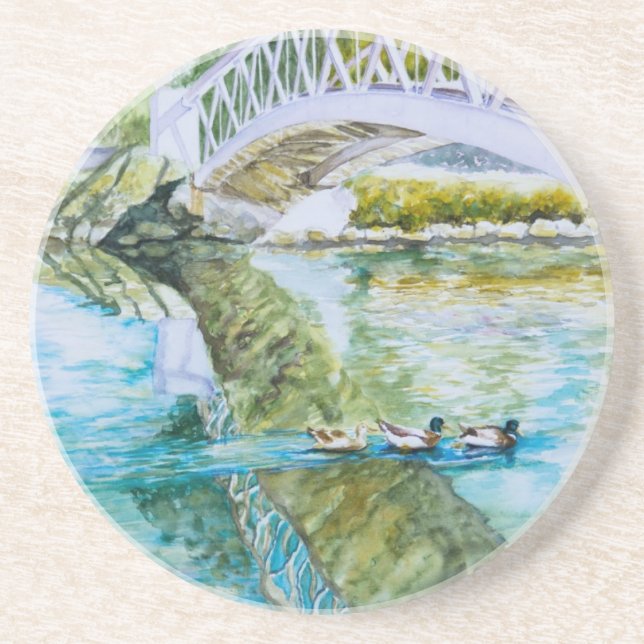 Kanal-Überfahrt Sandstein Untersetzer (Vorne)