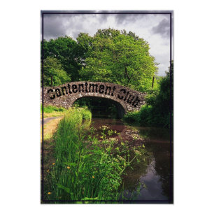 Kanal und Brücke in Brecon, Wales Fotodruck