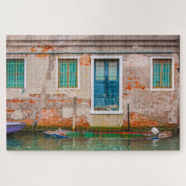 Kanal Venedig und verwüstetes Boot, Italien Puzzle