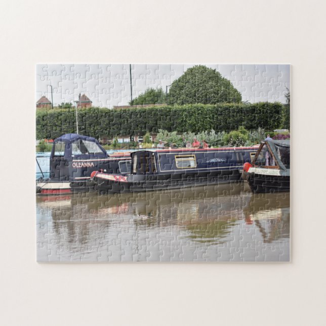 Kanalboote auf dem Fluss Avon, Stratford-Upon-Avon Puzzle (Horizontal)