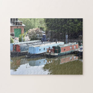 Kanalboote auf dem Fluss Avon, Stratford-Upon-Avon Puzzle
