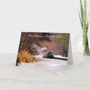 KANALBOOTE DER CHRISTMAS FEIERTAGSKARTE