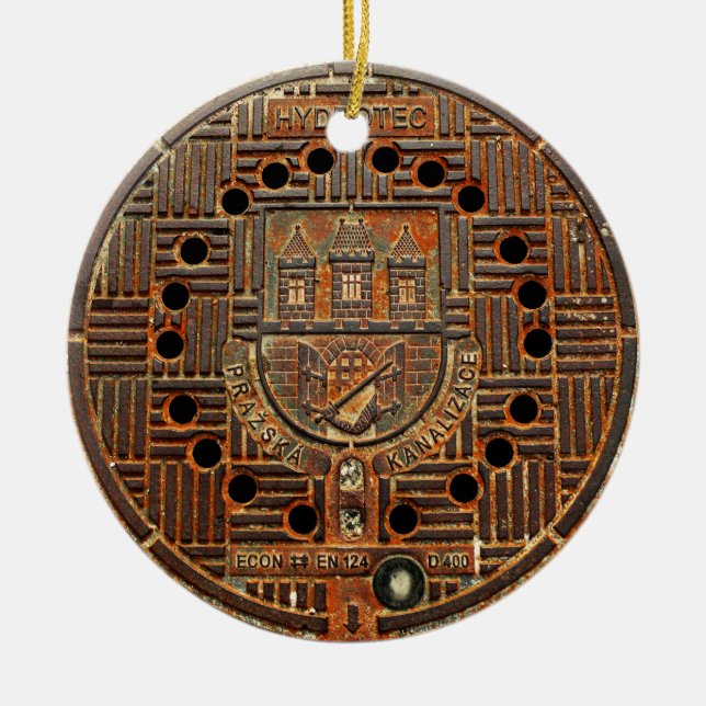 Kanaldeckel 4 (Prag) Keramikornament (Vorne)