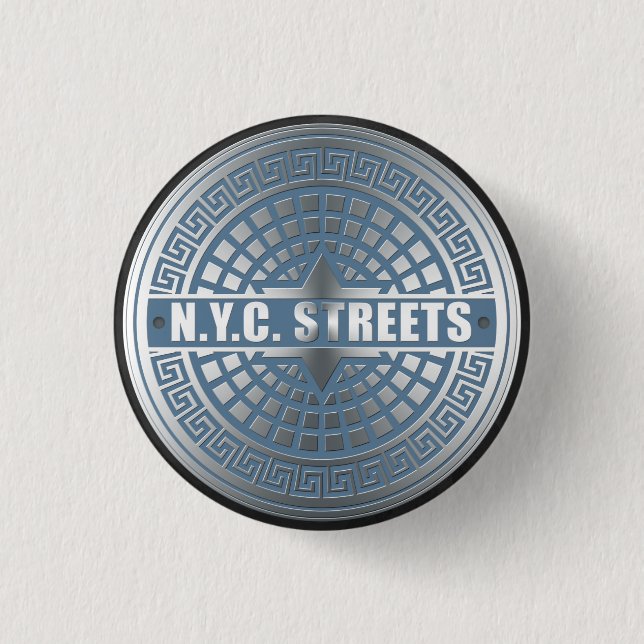 Kanaldeckel NYC Button (Vorderseite)