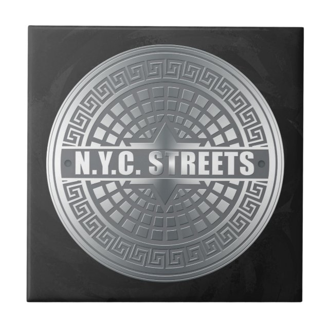 Kanaldeckel NYC Fliese (Vorderseite)