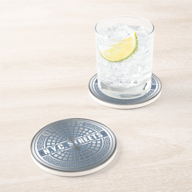 Kanaldeckel Queens Sandstein Untersetzer (Seite)