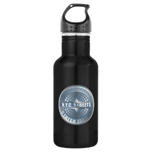 Kanaldeckel Staten Island Blau Edelstahlflasche