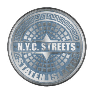 Kanaldeckel Staten Island Blau Schneidebrett