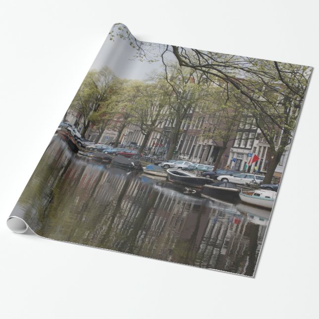 Kanäle in Amsterdam, Holland Geschenkpapier (Ungerollt)