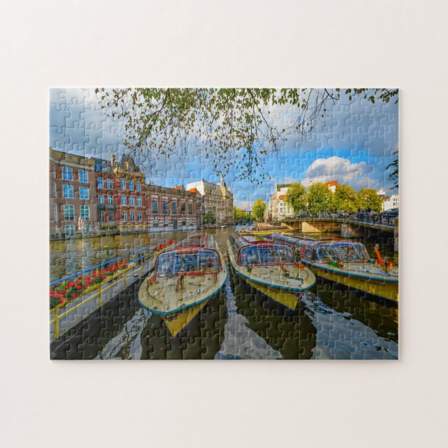 Kanäle von Amsterdam. Puzzle (Horizontal)