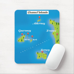 Kanalinseln-Kartenposter. Mousepad