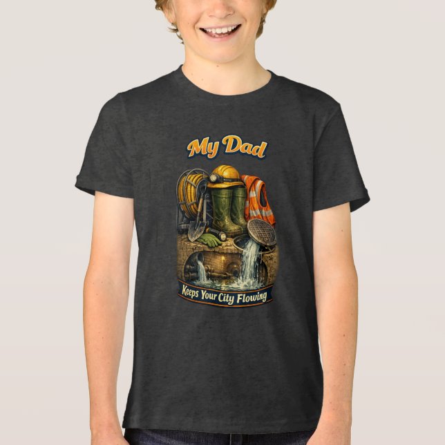 Kanalisationsingenieur Tri-Blend Shirt (Vorderseite)