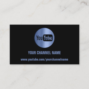 KANALNAME YOUTUBER LOGO QR CODE BLUE BLACK VISITENKARTE