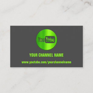 KANALNAME YOUTUBER LOGO QR CODE GRAY GREEN VISITENKARTE