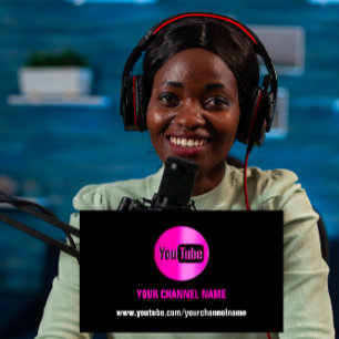 KANALNAME YOUTUBER LOGO QR CODE PINK BLACK VISITENKARTE