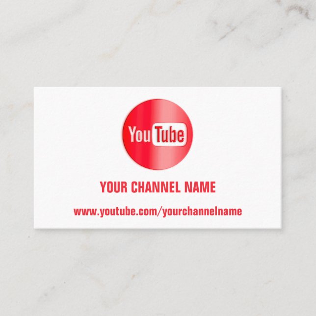 KANALNAME YOUTUBER LOGO QR CODE RED WHITE BUSI VISITENKARTE (Vorderseite)